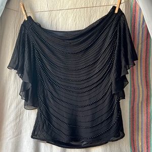 Black beaded top - beads no sequins